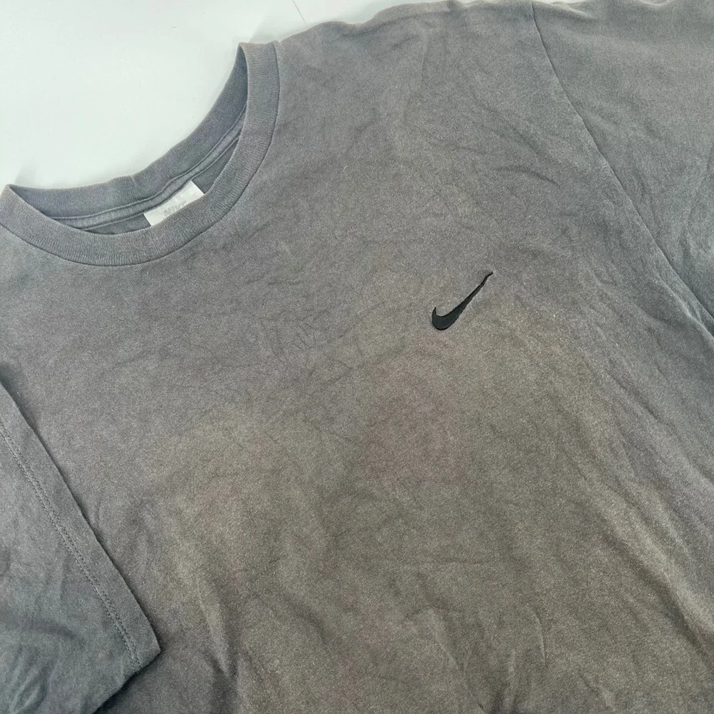 Vintage 90s Nike Embroidered Swoosh T-Shirt Mens Large Faded Black Made in USA
